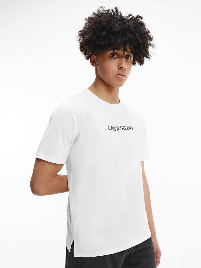 Calvin Klein Ruhák HU027038 | Calvin Klein Mesh Panel Gym Férfi Póló Világos Fehér